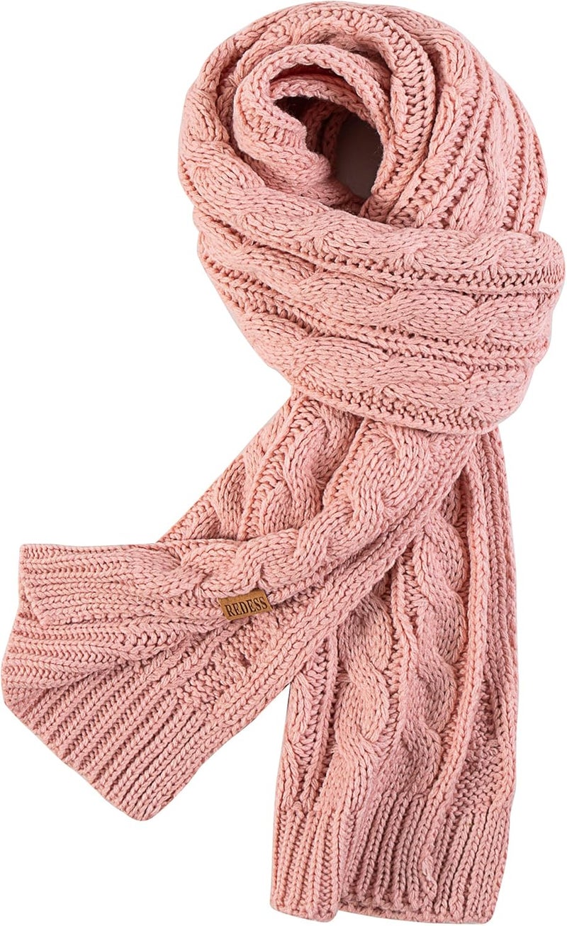 REDESS Women's Big Knit Scarf Winter Warm Long Wrap Cashmere Wool Thick Winter Large Chunky Scarf for Women - Image 1